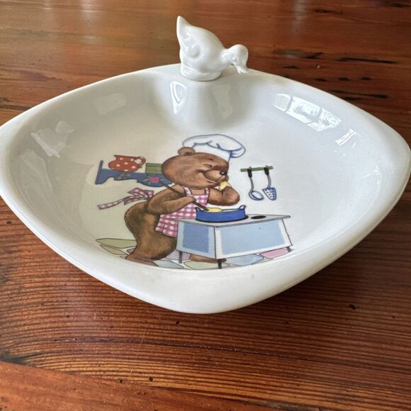 Vintage FD Chauvigny Child’s Porcelain Warming Dish WITH Stopper - Picture 10 of 11